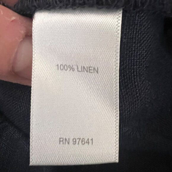 J. Jill Love Linen Navy Blue Crop Pants Stretch Pull-on Pockets Casual Size S - Picture 6 of 8